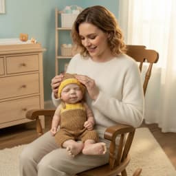 NPK 18inch Platinum Silicone Baby Doll - Pascale Girl Real Weighted 3000G with Pacifier Solid Mouth Open Design Collectible