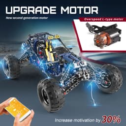Mould King 18018 Technical Car Toys The MOC-3028 APP&RC Motorized Blue Lightning Buggy Model Building Blocks Bricks Kids Gifts
