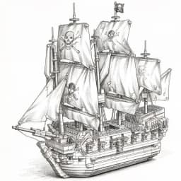 New 2862PCS Boat Black Pirate Ship Building Blocks  Model Assembly Bricks Toys For Birthday Holiday Gifts