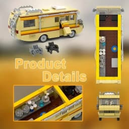 360Pcs Movie MOC Breaking Bad RV Bus Car Model Building Blocks Edacational Brick Toys for Children Birthday Gift