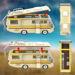 360Pcs Movie MOC Breaking Bad RV Bus Car Model Building Blocks Edacational Brick Toys for Children Birthday Gift