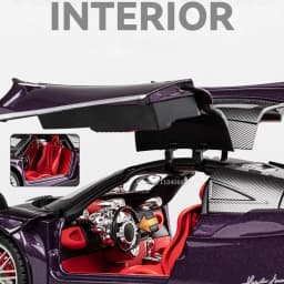 Large Size 1:18 Pagani Huayra Toy Model Car Diecast Alloy Sport Cars Sound Light Pull Back Shock Absorption Models Festival Gift