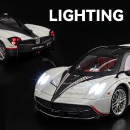 Large Size 1:18 Pagani Huayra Toy Model Car Diecast Alloy Sport Cars Sound Light Pull Back Shock Absorption Models Festival Gift