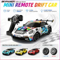 JXC PO4302 1:43 Mini High Speed 4WD RC Drift Racing Car 2.4G 20KM/H Full Proportional Throttle 8‑Color LED Light Hobby Toy Gift