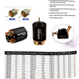 SURPASS HOBBY Combo 540 Brushed Motor 13T 17T 21T 23T 27T 35T 45T 55T 80T with 60A ESC for 1/10 RC Off-road Racing Car Truck