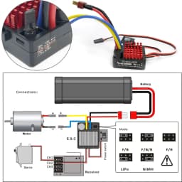 SURPASS HOBBY Combo 540 Brushed Motor 13T 17T 21T 23T 27T 35T 45T 55T 80T with 60A ESC for 1/10 RC Off-road Racing Car Truck