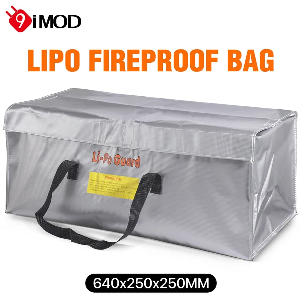 9IMOD Lipo Guard Safety Bag Fireproof Explosion-Proof Portable Lipo Safety Bag 640*250*250mm for RC FPV Racing Drone Car Battery
