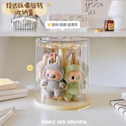 2024 new labubu pendant display box rotating transparent labubu plush doll figure blind box storage display stand girl gifts