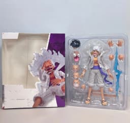One Piece Luffy Gear 5 Sun God Nika Action Figure, Anime Figure Model Ornament with Multiple Accessories