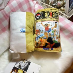 One Piece Manga Book Plush Pillow Soft Stuffed Cushion with Luffy Manga Cover Inner Page Print Gift Anime Fans Room Decor