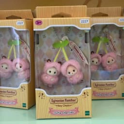 Sylvanian Families Cherry Pendant Plush Keychain Cute Pretend Play Accessory Bag Charm for Dollhouse Play Ideal Gift