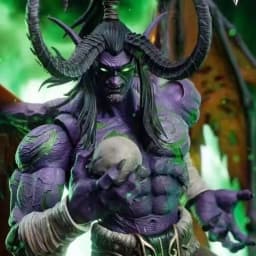 World of Warcraft Figurine Illidan Stormrage Demon Hunter Yudian Action Figure Desk Ornament Gift