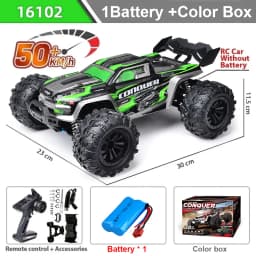 WLtoys 16102 1:16 50KM/H High Speed 4WD RC Car LED Light Remote Control Cars Bigfoot Climbing Car Drift Monster Truck For Kids