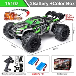 WLtoys 16102 1:16 50KM/H High Speed 4WD RC Car LED Light Remote Control Cars Bigfoot Climbing Car Drift Monster Truck For Kids