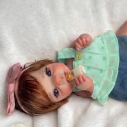 2 Sets Clothes/26cm Open Mouth Mini bebe reborn de silicona Girl Dolls With Rooted Hair & Painted Skin Soft Touch Reborn Doll