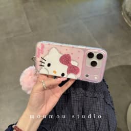 Cartoon character cat phone case suitable for iPhone 17 16 15 Pro Max Air, diamond shock-absorbing silicone protective case gift