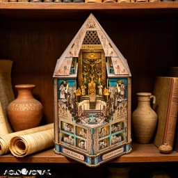 Book Nook Kit 3D Wooden Puzzle Egyptian Pharaoh MummyDIY Miniature Dollhouse Pyramid Model Building Home Decoration Gifts