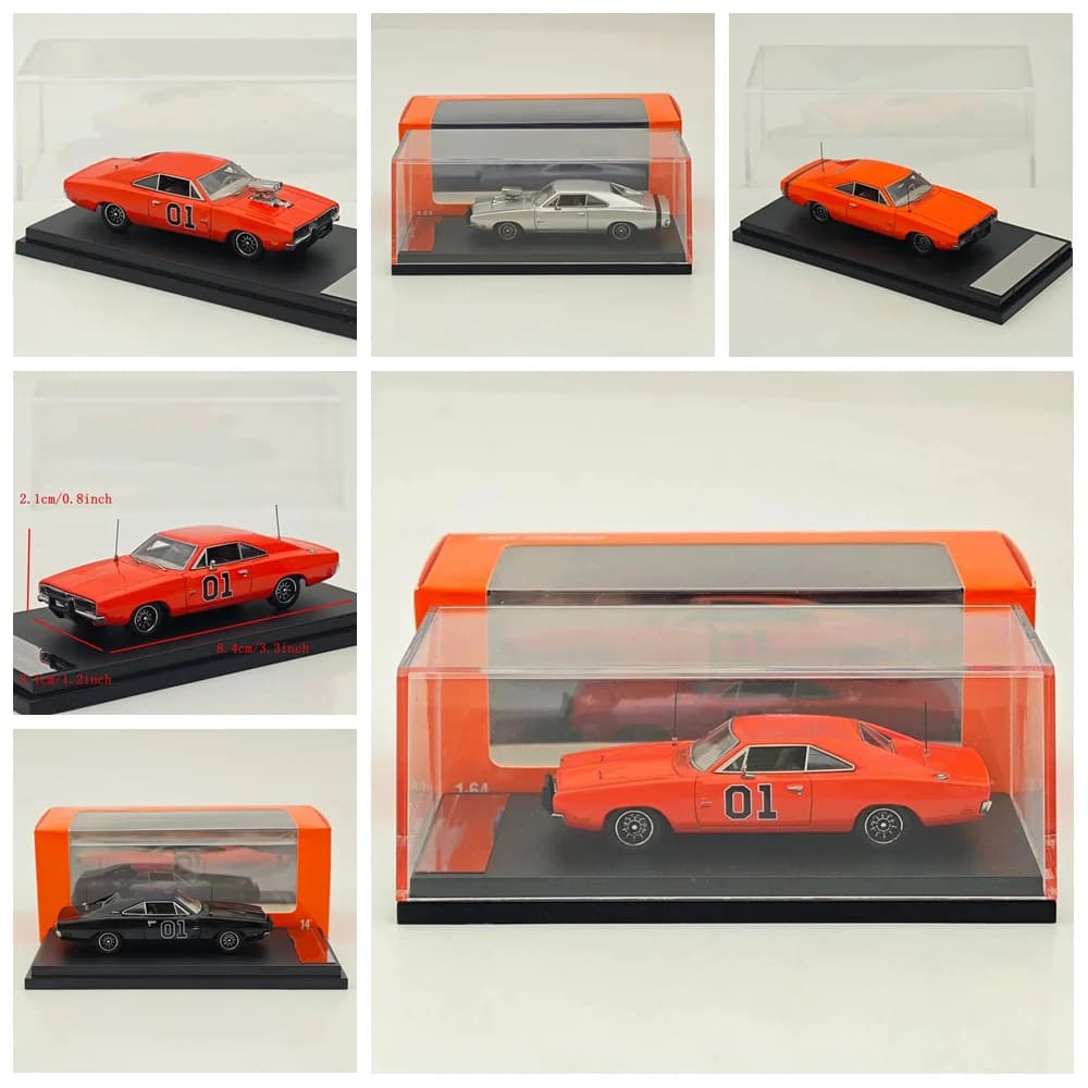 Mini Forge 1/64 1969 Chargr R/T & General Lee Diecast Model Car Miniature Limited Collection Toy Vehicle Models