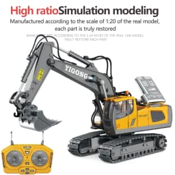 4WD Alloy RC Excavator Bulldozer Dump Truck Electric Remote Control Engineering Vehicle Model With Lights Sound Effects Toy Gift