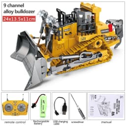 4WD Alloy RC Excavator Bulldozer Dump Truck Electric Remote Control Engineering Vehicle Model With Lights Sound Effects Toy Gift