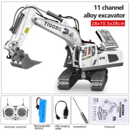 4WD Alloy RC Excavator Bulldozer Dump Truck Electric Remote Control Engineering Vehicle Model With Lights Sound Effects Toy Gift