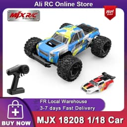 MJX HYPER GO 1:18 Mini Monster 18208 RC Car 2.4G Remote Control Dual Shell Dual Battery 30km/h High Speed Monster Truck, Off Road Vehicle 1/18 Toy Car RTR Boy Gift