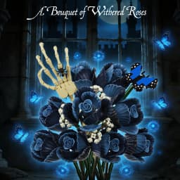 Corpse Bride Bouquet Building Blocks Set Room Decoration Blue Roses Flowers Model Toys Gifts for Mother Day Lover Day