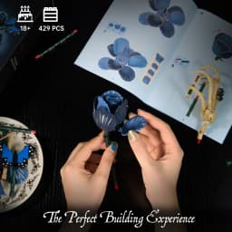 Corpse Bride Bouquet Building Blocks Set Room Decoration Blue Roses Flowers Model Toys Gifts for Mother Day Lover Day