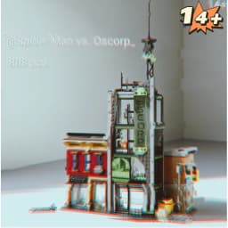 808pcs Oscorp Tower Battle Scene Building Blocks Famous Hero Movie Model Diy Creative Assembly Toy Desktop Display Ornament