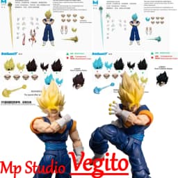 MP Studio Vegito Dragon Ball Z SHF Super‑Saiyan Vegito MP01A/MP01B「Oni‑Masked Nightwalker」1/12 Action Figures Toys Collection
