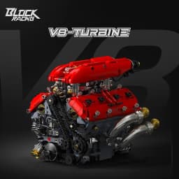 Technical V8 Engine Model Building Blocks Set with Electric Motor MOC Assembly Bricks Toy Kids Birthday Christmas Gifts 1370pcs