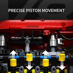 Technical V8 Engine Model Building Blocks Set with Electric Motor MOC Assembly Bricks Toy Kids Birthday Christmas Gifts 1370pcs