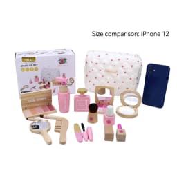 Wooden Pretend Play Makeup Toys Simulation Cosmetics Set Girls Play Hairdressing Simulation Make Up Preschool Toys