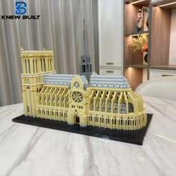 Knew Built Paris Notre-Dame Historic Micro Mini Blocks Toys - 7300+ Pieces, 48x36x24cm Large Model Kit for Adults & Collectors