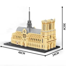 Knew Built Paris Notre-Dame Historic Micro Mini Blocks Toys - 7300+ Pieces, 48x36x24cm Large Model Kit for Adults & Collectors
