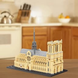 Knew Built Paris Notre-Dame Historic Micro Mini Blocks Toys - 7300+ Pieces, 48x36x24cm Large Model Kit for Adults & Collectors