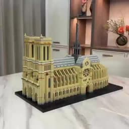 Knew Built Paris Notre-Dame Historic Micro Mini Blocks Toys - 7300+ Pieces, 48x36x24cm Large Model Kit for Adults & Collectors