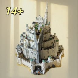 HOTTOYS European Medieval Fantasy White Castle Minas Tirith Building Blocks Architecture Brick Set DIY Assembly Toy Gifts