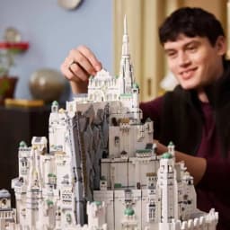 HOTTOYS European Medieval Fantasy White Castle Minas Tirith Building Blocks Architecture Brick Set DIY Assembly Toy Gifts