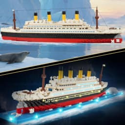 4100‑Piece LED Titanic Building Blocks Set, High‑Detail Classic Cruise Ship Model, DIY Assembly Kit for Model Enthusiasts, Boys Girls Holiday Gift