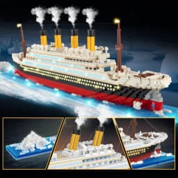 4100‑Piece LED Titanic Building Blocks Set, High‑Detail Classic Cruise Ship Model, DIY Assembly Kit for Model Enthusiasts, Boys Girls Holiday Gift