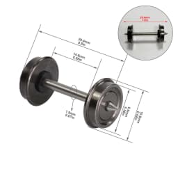Evemodel Wheelsets 24pcs 1:87 HO Scale 33" Metal DC Wheels for Model Trains Wheelset C8725