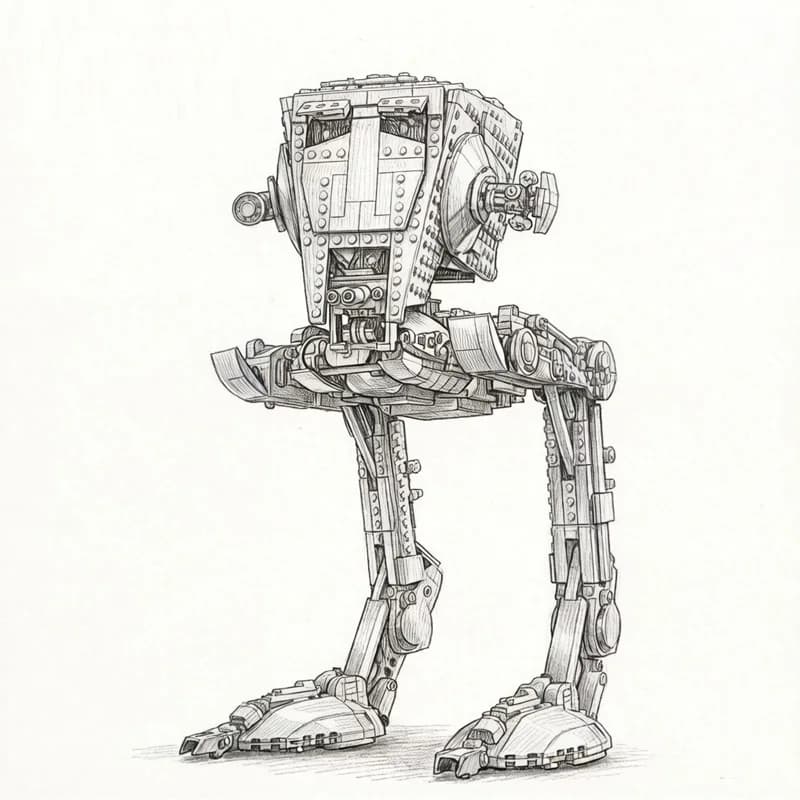 2026 New AT-ST 1513PCS Robot Building Bricks In Stock Creative Series Home Decoration Ideal Christmas & Birthday Gift