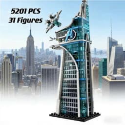 2026 5201 Pieces of movie tower hero assembly building architect creative building blocks bricks Christmas toys birthday gifts