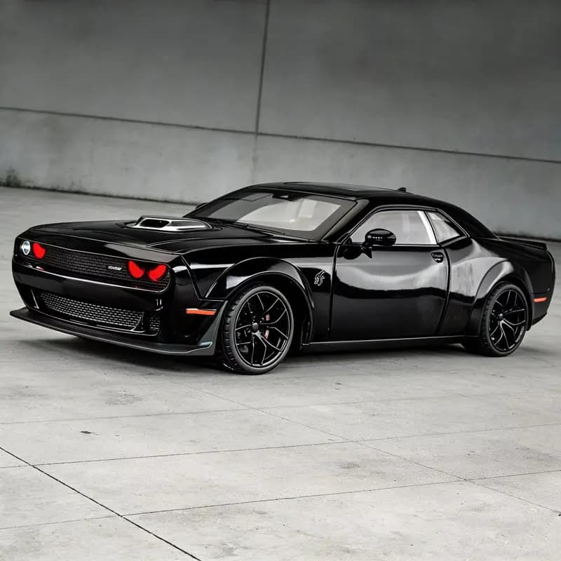 1:18 D Challenger SRT Hellcat Alloy Track Racing Car Model Metal Muscle Sports Car Vehicles Model Sound Light Kids Toys Gift
