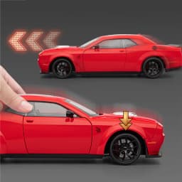 1:18 D Challenger SRT Hellcat Alloy Track Racing Car Model Metal Muscle Sports Car Vehicles Model Sound Light Kids Toys Gift
