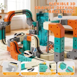 Magic 3D Track Cube Educational High Speed Electric Rail Train Set Toy with Automatic Lift for Home Indoor Assembly Play