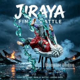 24cm Naruto Jiraiya Anime Figure Battle Scene Statue PVC Collectible Model With Effect Accessories Desktop Display Gift