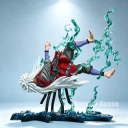 24cm Naruto Jiraiya Anime Figure Battle Scene Statue PVC Collectible Model With Effect Accessories Desktop Display Gift