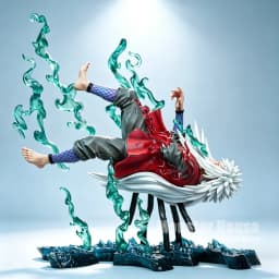 24cm Naruto Jiraiya Anime Figure Battle Scene Statue PVC Collectible Model With Effect Accessories Desktop Display Gift